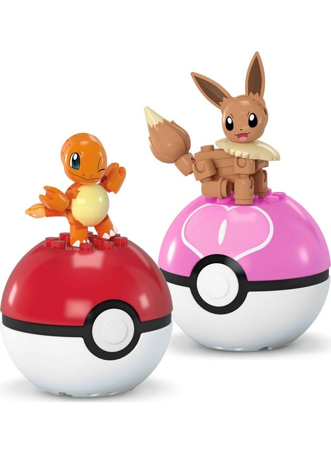 Mega Brands MEGA Pokémon Action Figure Building Toys Set, Poké Ball 2-Pack, Charmander and Eevee with 40 Pieces, for Kids  - Image 3