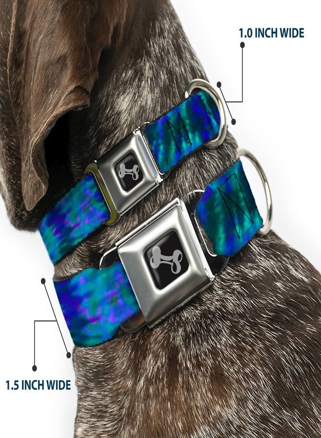 Buckle Down Dog Collar Seatbelt Buckle Tie Dye Green Blue Purple 11 to 17 Inches 1.0 Inch Wide - Image 2