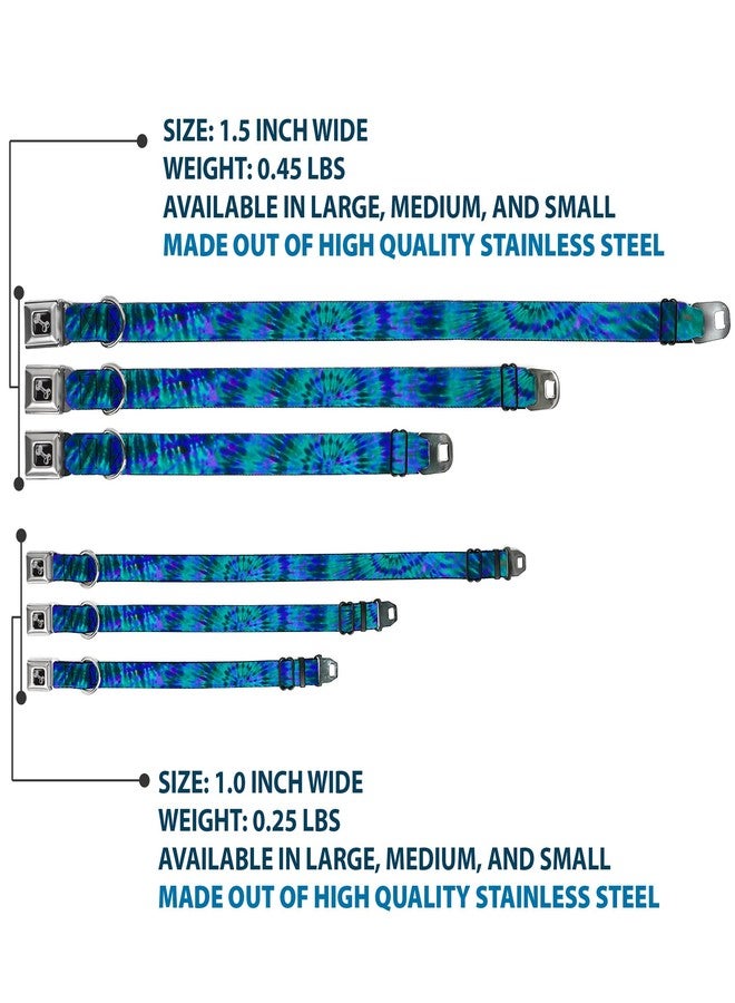Buckle Down Dog Collar Seatbelt Buckle Tie Dye Green Blue Purple 11 to 17 Inches 1.0 Inch Wide - Image 3