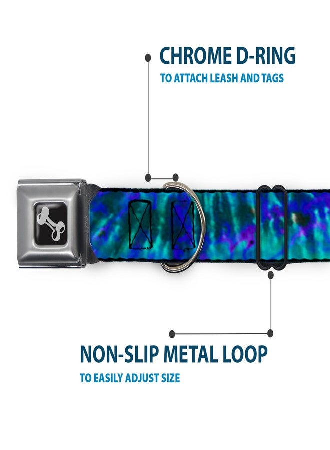 Buckle Down Dog Collar Seatbelt Buckle Tie Dye Green Blue Purple 11 to 17 Inches 1.0 Inch Wide - Image 5