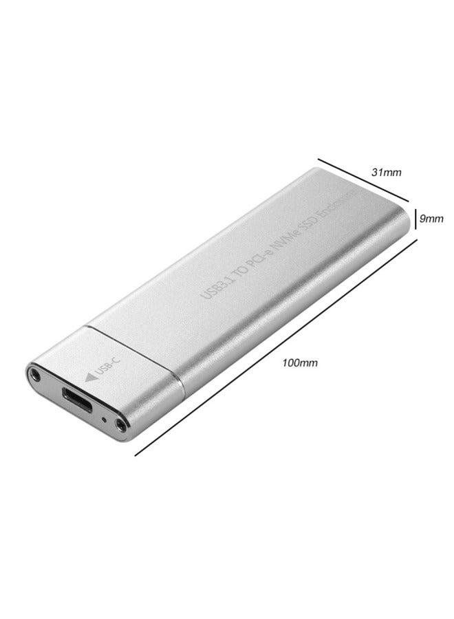 10gbps Usb 3.1 To M.2 Nvme Pcie Ssd Enclosure M.2 Nvme Pcie-Color:Silver Gray