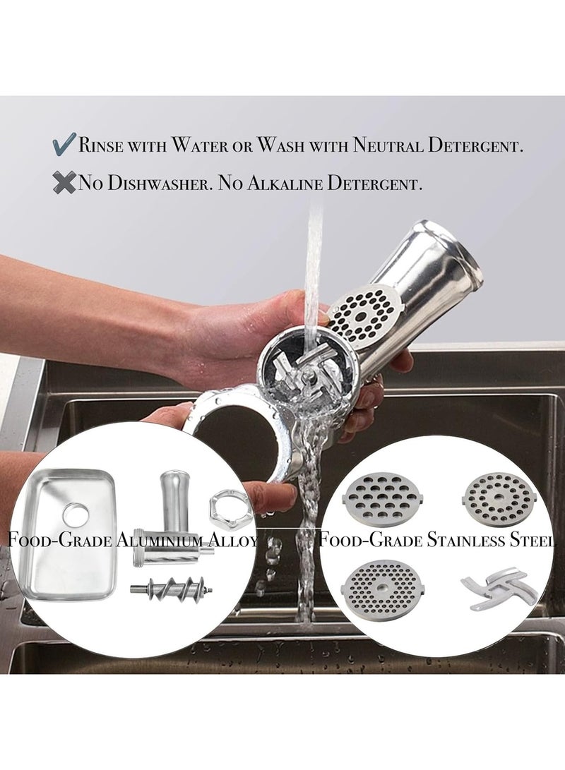 سوكاني مفرمة لحم كهربائية وصانعة سجق، 2500 واط بحد أقصى - شفرة تقطيع وألواح طحن من الفولاذ المقاوم للصدأ، أنبوب عصا السجق، مجموعة الكبة، SK-312، أبيض - Image 4