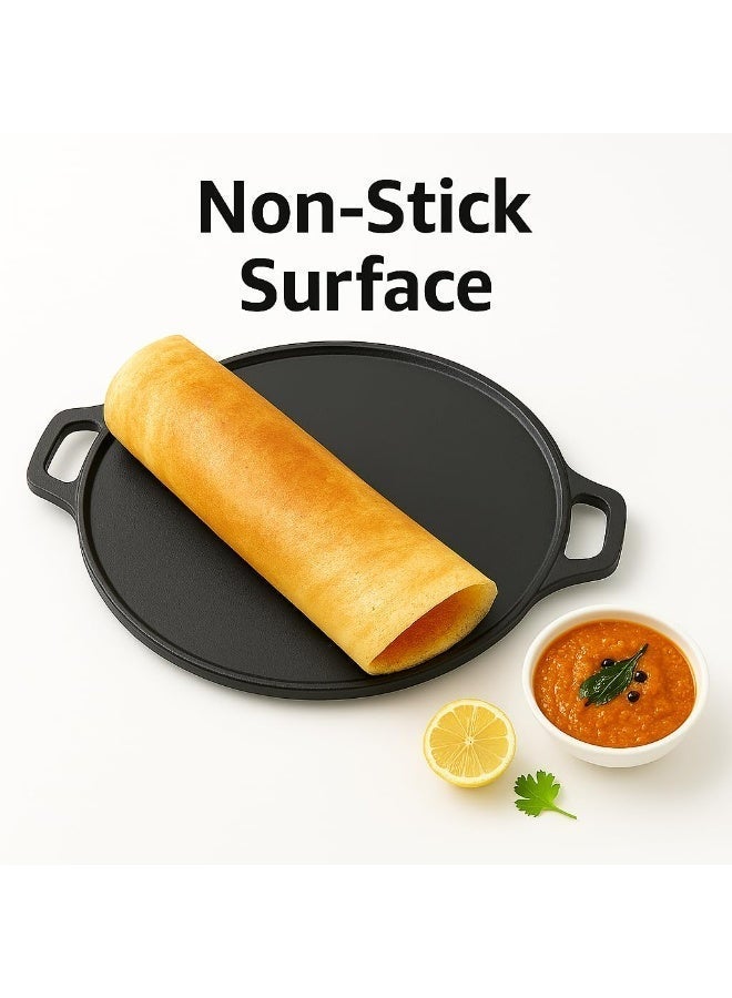 Decent Cast Iron Combo Set | Appam Pan 7 Pits + Dosa Tawa 30 cm | Gas, Induction & Electric Compatibility | Naturally Non Stick Pre-Seasoned Heavy Cast Iron Cookware for Healthy Cooking - Image 3