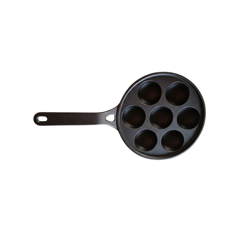 Decent Cast Iron Combo Set | Appam Pan 7 Pits + Dosa Tawa 30 cm | Gas, Induction & Electric Compatibility | Naturally Non Stick Pre-Seasoned Heavy Cast Iron Cookware for Healthy Cooking - Image 2