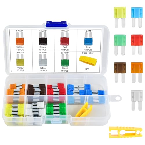 MuHize Micro2 Blade Fuse Kit - 70 Pcs ATS Standard (10 of Each: 5A/7.5A/10A/15A/20A/25A/30A) for Car Electronics Circuit Protection, Replacement Fuses for Dash Cam/Lights/Audio - Image 1