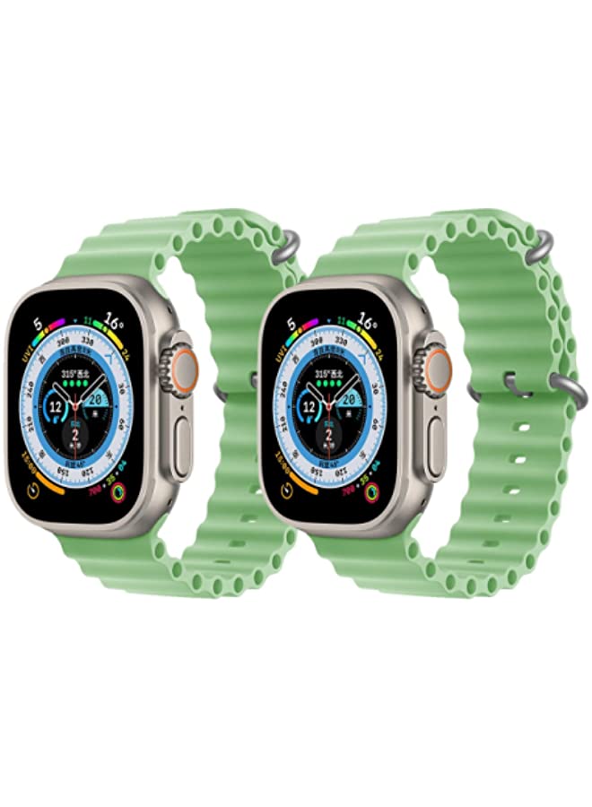 IAF Silicone Ocean Band Strap for Apple Watch 38/40/41mm Mint Green/Mint Green Set of 2