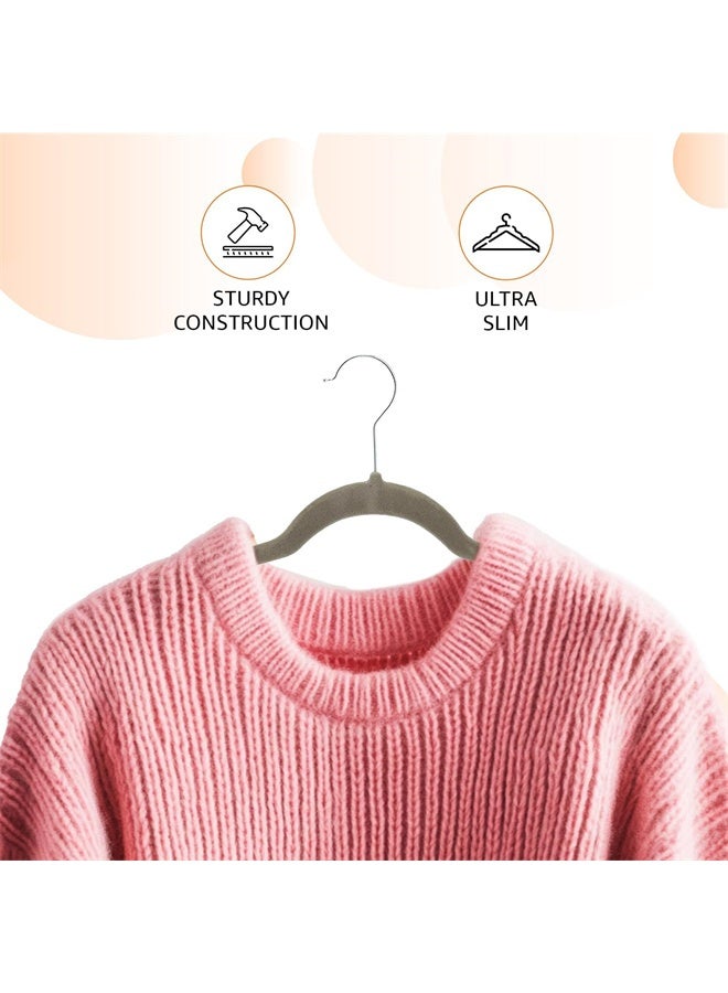 HOMESTAR Velvet Hangers 30 Pack, Non-Slip Premium Hangers for Clothes, Felt heavy Duty Coat Hangers with 360° Swivel Hooks for Suits, Jackets, Trousers, Jeans, Grey - Image 3