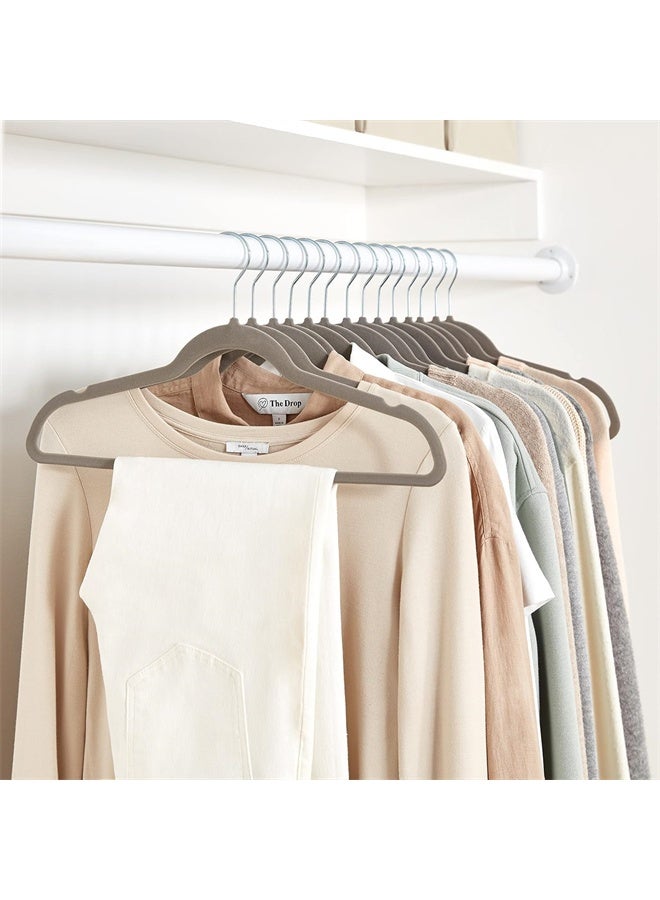 HOMESTAR Velvet Hangers 30 Pack, Non-Slip Premium Hangers for Clothes, Felt heavy Duty Coat Hangers with 360° Swivel Hooks for Suits, Jackets, Trousers, Jeans, Grey - Image 4