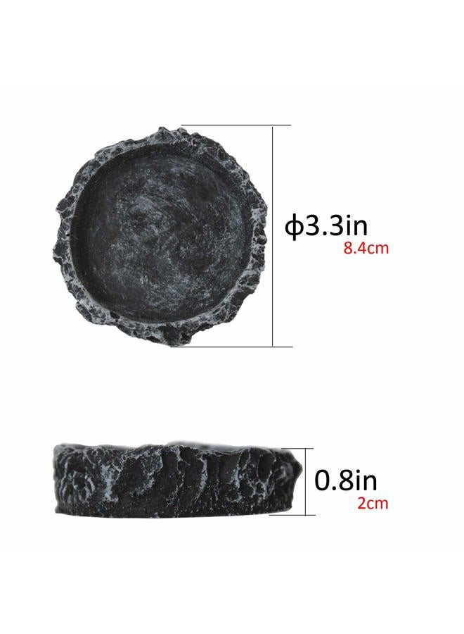 OperSeven 2 Pack Reptile Water Dish Reptile Water and Food Bowls Reptile Feeding Dish,Breadworm Feeding for Leopard Gecko Lizard Spider Scorpion Chameleon (2Pcs Round) - Image 2