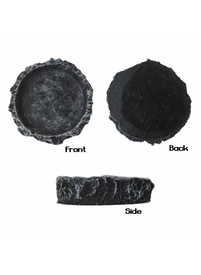 OperSeven 2 Pack Reptile Water Dish Reptile Water and Food Bowls Reptile Feeding Dish,Breadworm Feeding for Leopard Gecko Lizard Spider Scorpion Chameleon (2Pcs Round) - Image 3