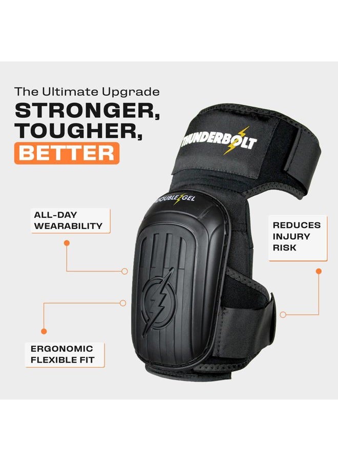 THUNDERBOLT Knee Pads for Men Construction Knee Pads for Work for Men and Women with Double Gel for Gardening Flooring Roofing Heavy Duty with Extra Thick Foam and Strong Adjustable Non-Slip Straps - Image 3