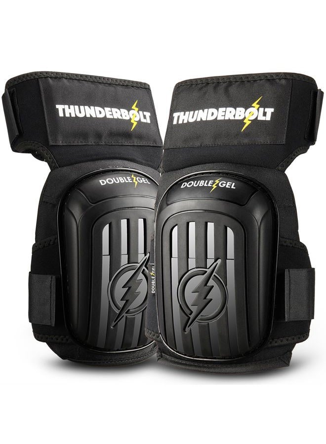 THUNDERBOLT Knee Pads for Men Construction Knee Pads for Work for Men and Women with Double Gel for Gardening Flooring Roofing Heavy Duty with Extra Thick Foam and Strong Adjustable Non-Slip Straps - Image 1