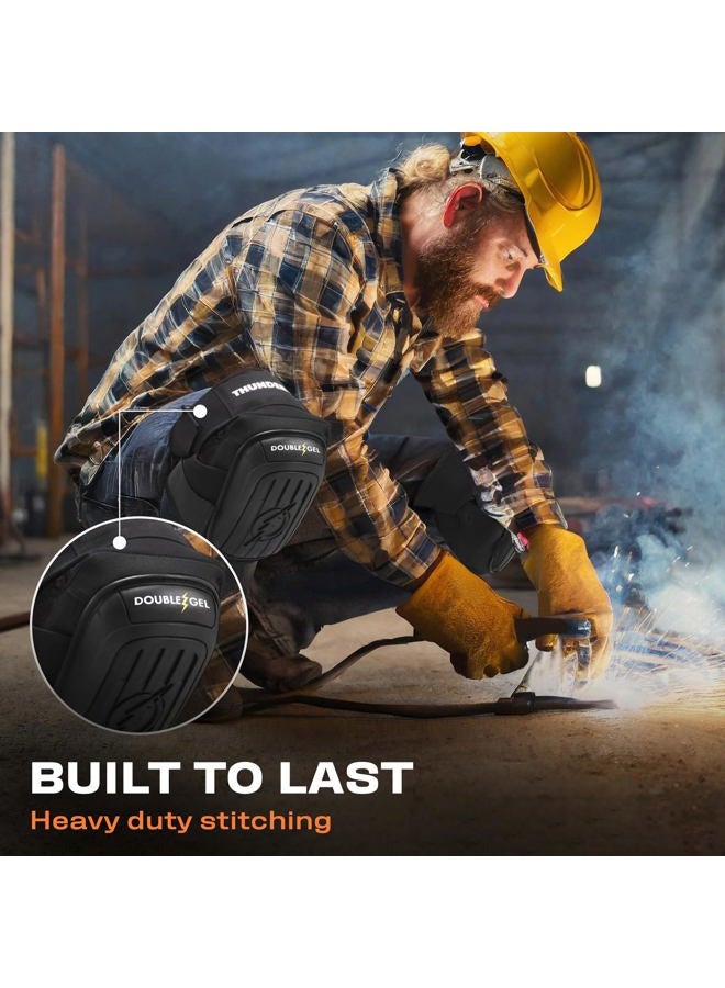 THUNDERBOLT Knee Pads for Men Construction Knee Pads for Work for Men and Women with Double Gel for Gardening Flooring Roofing Heavy Duty with Extra Thick Foam and Strong Adjustable Non-Slip Straps - Image 5