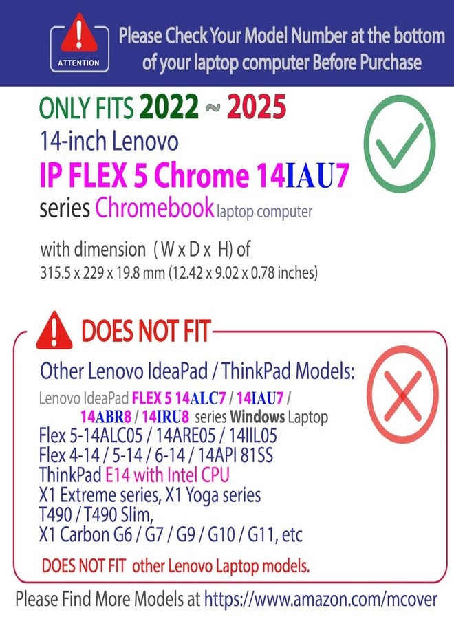 mCover Only Compatible with Lenovo IP Flex 5 Chrome 14IAU7 (Plus) Convertible Chromebook Laptops (Not Fit Other Lenovo Models) (Black) - Image 3