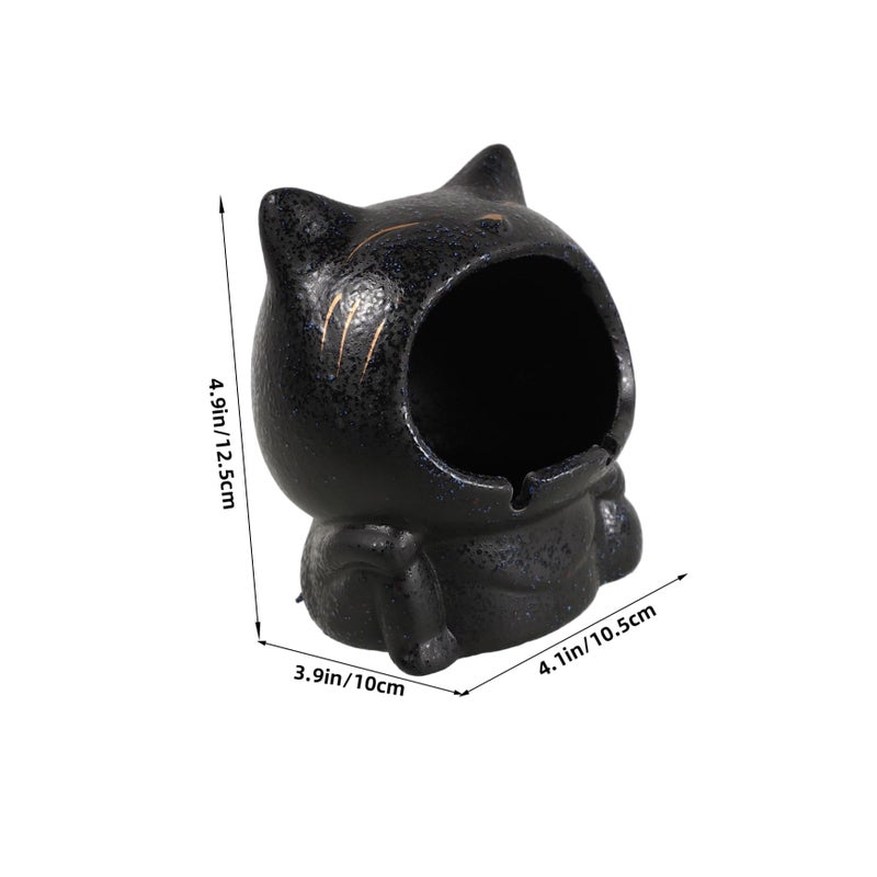 Ceramic Cat Ashtray Multifunctional Home Office Patio Floor Standing Porch Decor - Image 3