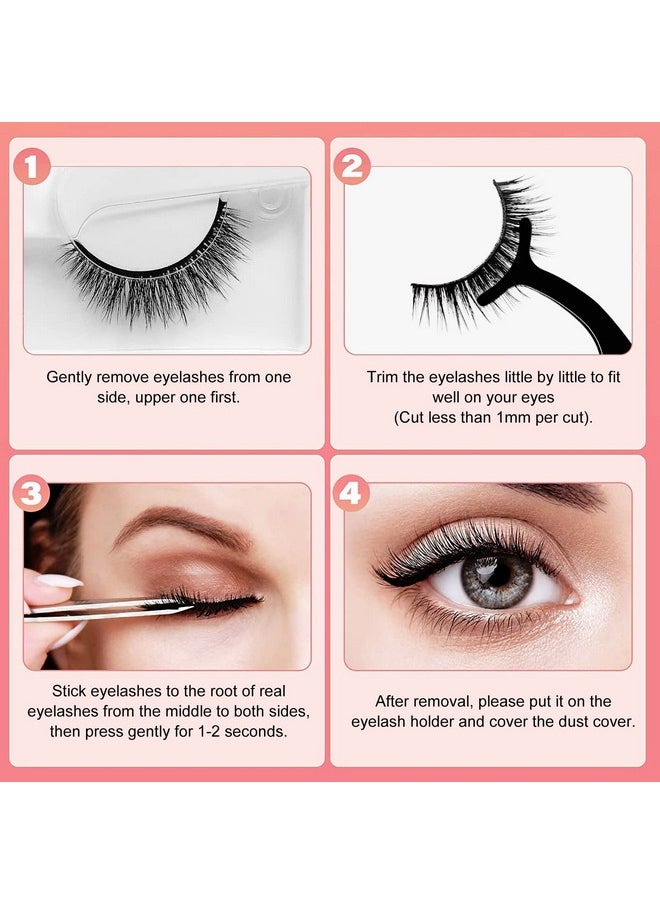 SAOTAENG Reusable Self Adhesive Eyelashes Natural Look, No Eyeliner Or Glue Needed And Easy To Put On, Reusable Self Sticking False Eyelashes (5Pairs)…  - Image 3