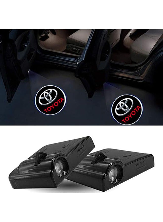 Generic 2PCS Car Door Light Projector Wireless LED Car Door Projector for TOYOTA, Car Door Welcome Logo Projector Lights for All Car Models, Laser Ghost Shadow Logo Projector Light Accessories  - Image 2