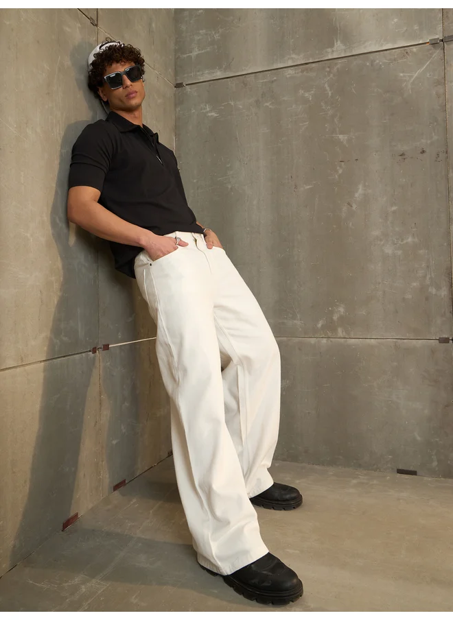 ساسافراس Sassafras White Basic Wide Leg Jeans