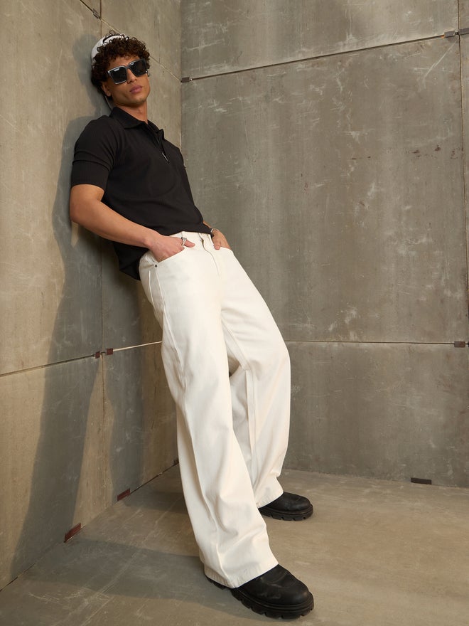 ساسافراس جينز واسع الساق أبيض أساسي من ساسافراس - Image 2