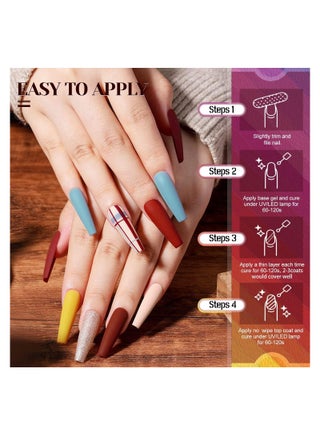 Gel Nail Polish Set 20+4 PCS, Nude Brown Pink Grey Colors Soak Off Neutral Skin Tone Starter Kit with Glossy & Matte Top Base Coat,Nail Art Salon Gifts for Women&Girls - NO 5 - view 4