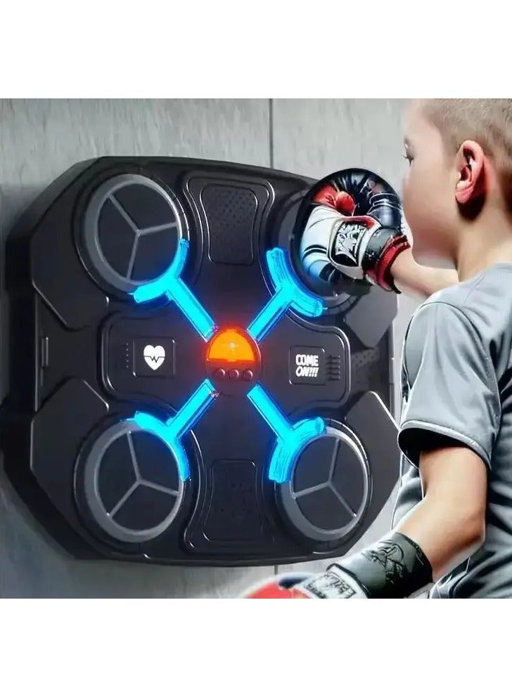 آلة ملاكمة موسيقية لاسلكية - هدف ملاكمة ذكي مثبت على الحائط للأطفال والكبار، معدات تدريب بكأس شفط مع موسيقى واستشعار LED، متينة للياقة البدنية والترفيه - Image 4