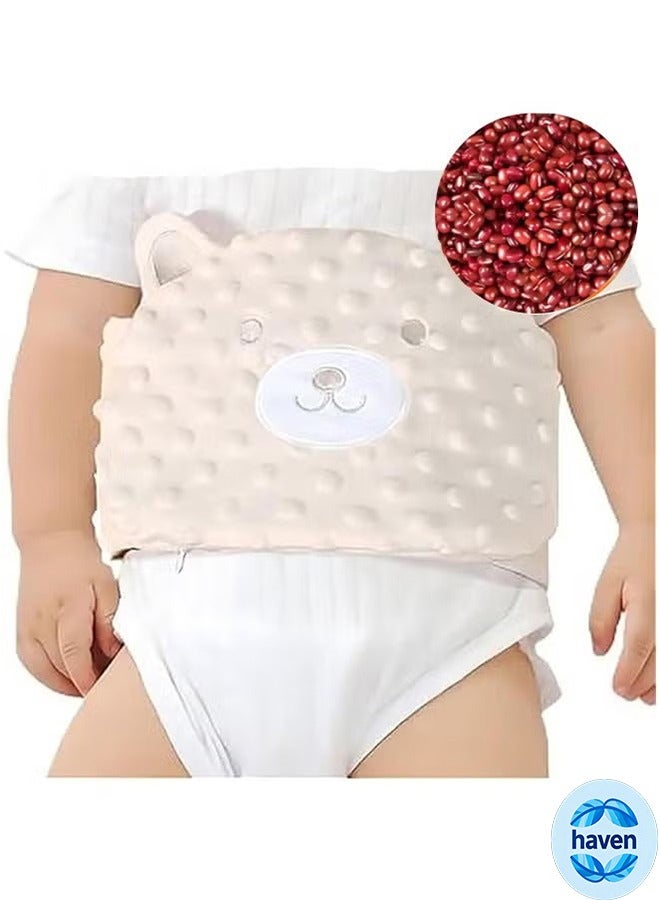 HAVEN Baby Colic and Gas Relief Bellyband, Heated Tummy Wrap, Baby Heating Pad Swaddle Belt Forbloating and Upset Stomach (Beige) - Image 1