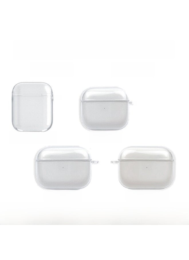 Generic - Suitable For Airpods Bluetooth Headset Protective Cover TPU Transparent Soft Case 2/3 Generation/PRO/PRO2 Earphone Case-Color:TPU Soft Shell + Pearlescent Bag + Lanyard-Model:Airpods Pro Protective Case--with Hanging Ears - Image 1