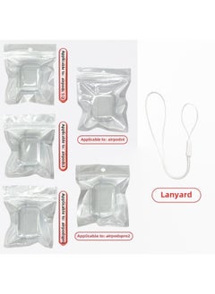 Suitable For Airpods Bluetooth Headset Protective Cover TPU Transparent Soft Case 2/3 Generation/PRO/PRO2 Earphone Case-Color:TPU Soft Shell + Pearlescent Bag + Lanyard-Model:Airpods Pro Protective Case--with Hanging Ears