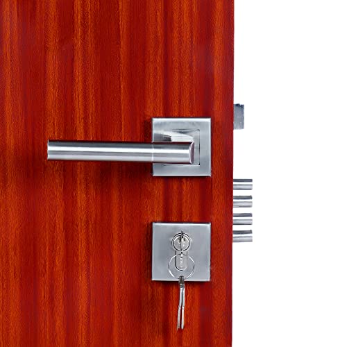 Crust LB-303 Premium Rose Mortise Door Lock Handle Set/Mortise Lock with Brass Lock Body and 60 mm Both Side Key Brass Cylinder Set with 3 Brass Computer Keys - Image 2