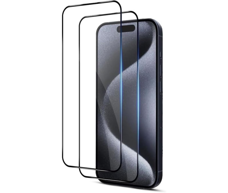 iPhone 16 Clear HD Screen Protector, Bubble Free Installation, Anti Scratch Protection, High Transparency, Touch Sensitive, Case Friendly Tempered Glass Film (Pack of 2)