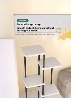 LEDIN Plant Stand Indoor 8 Tier 9 Potted Bamboo Plant Stands for Indoor Plants, Corner Plant Stand, Plant Shelf For Indoor, Tiered Plant Stands (Black/White)  - Image 3
