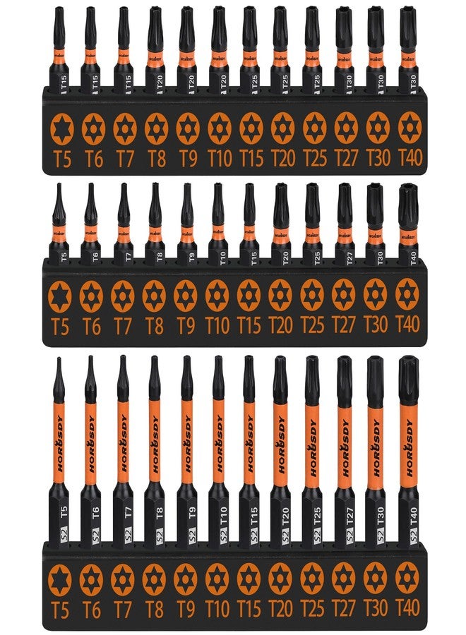HORUSDY Torx Bit Set, 36pcs Security Torx Bit Set,Tamper Proof Star Bits (T5-T40) for Impact Driver, S2 Steel Screwdriver 1" & 2.3" Long,Torque Security Bits with Storage Box - Image 1