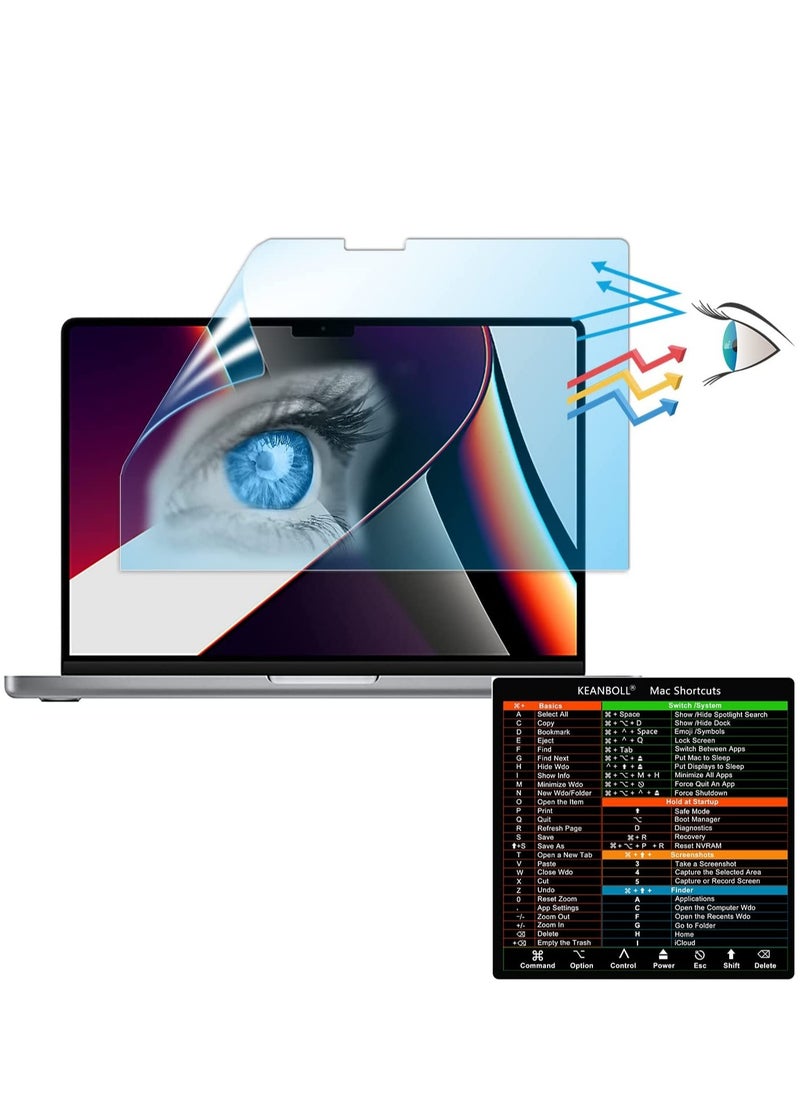 Generic 1Pack Anti Blue Light Laptop Matte Screen Protector Compatible with MacBook Pro 14 inch M4/M3 /M3 Pro /M3 Max/M2/M1 with Model# A3112/A3185/A3401/A2918/A2992/A2779/A2442, Anti Glare Anti Reflection & Reduce Eye Strain  - Image 1