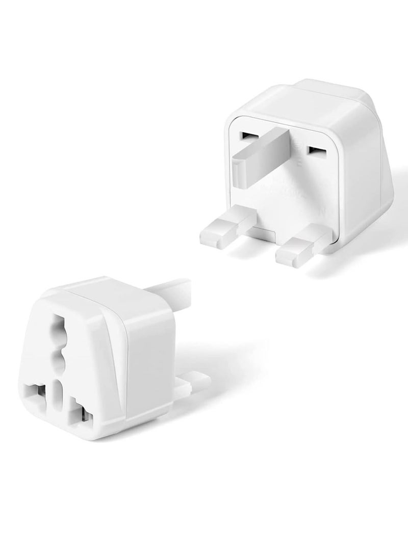 NTECH [1-Pack] US/USA America/Canada/EU Europe/European/AU to UAE and UK Plug Converter, 3-Pin Travel Adapter Plug, Universal Socket Travel Adaptor And Converter (White (1-Pack) - Image 1