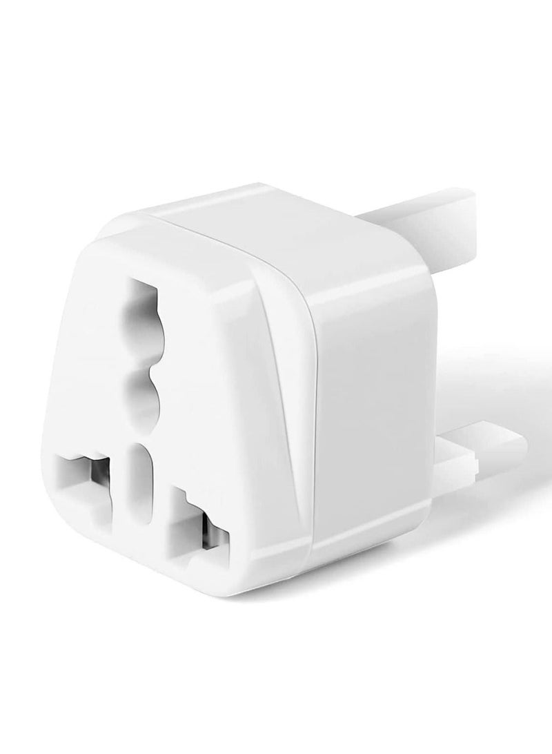 NTECH [1-Pack] US/USA America/Canada/EU Europe/European/AU to UAE and UK Plug Converter, 3-Pin Travel Adapter Plug, Universal Socket Travel Adaptor And Converter (White (1-Pack) - Image 2