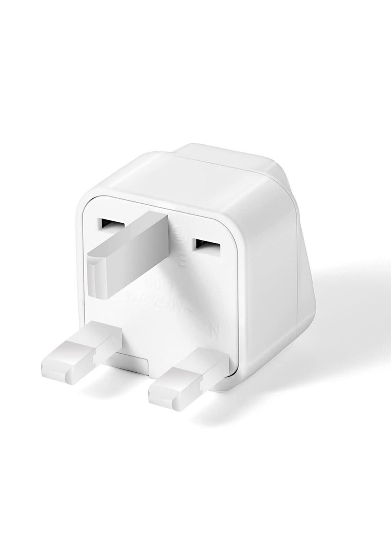 NTECH [1-Pack] US/USA America/Canada/EU Europe/European/AU to UAE and UK Plug Converter, 3-Pin Travel Adapter Plug, Universal Socket Travel Adaptor And Converter (White (1-Pack) - Image 3