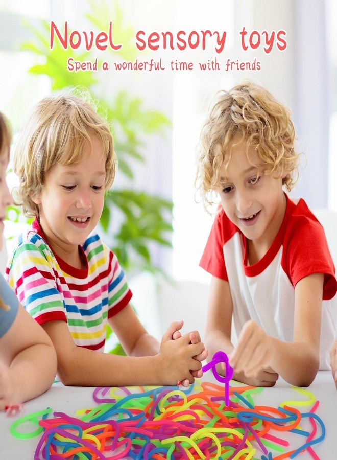Estimable 100 PCS Colorful Stretchy Fidget Strings Sensory Toys, Carnival Prizes Fidget Stress Relief Toy for Classroom Prize Children Gift Birthday Party Favors Kids 4-8 8-12 - Image 5