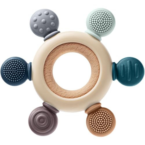TOHIBEE Baby Teething Toys for 0-6 6-12 Months, BPA Free Teether Sensory Toys for Babies 0 3 6 9 12 18 Months, Newborn Infant Toys Gifts for 1 One Year Old Baby Boys Girls - Image 1