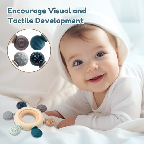 TOHIBEE Baby Teething Toys for 0-6 6-12 Months, BPA Free Teether Sensory Toys for Babies 0 3 6 9 12 18 Months, Newborn Infant Toys Gifts for 1 One Year Old Baby Boys Girls - Image 4