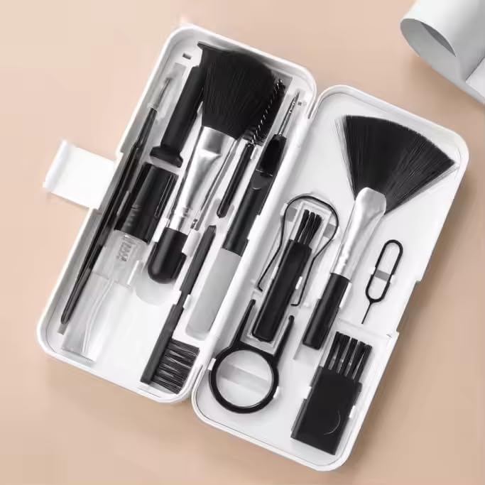 AMBLIC 18-in-1 Multi-Functional Smart Cleaning Kit Tool Set, Electronic Gadget Cleaning Tool Kit for All Smartphones,Tablet,Computer,Laptops,Keywords,Earphones and Card Remover (18-in-1 Cleaning KIT) - Image 1