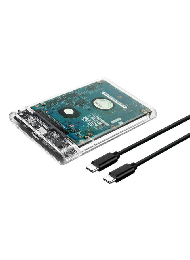 Digital Computer/mobile Hard Drive Box Portable Hdd Case Enclosure Usb 3.0 Type-c Supports Sata I/ii/iii Ssd 2.5/3.5 Inch-Color:U25TY3.1-CC Type-c Transparent - Image 1