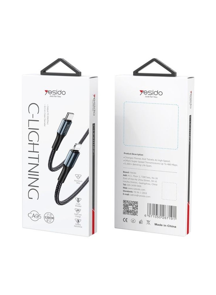 Yesido Yesido CA95 Type-C to Lightning charger cable for data transfer and charging  - Image 1