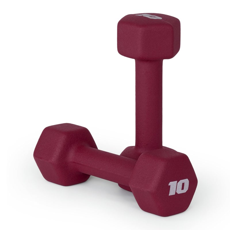 CAP Barbell Neoprene Dumbbell Weights 10 lb Pair Crimson