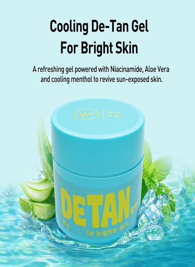 W2 De Tan Gel for Face & Body - Tan Removal with Aloe Vera, Vitamin C & Natural Extracts | Cooling Gel for Men & Women | Suitable for All Skin Types - 250g - Image 2