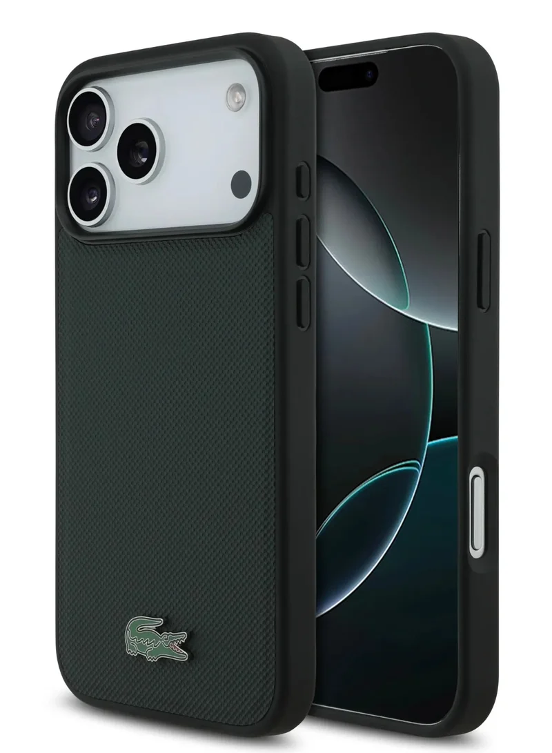 LACOSTE iPhone 17 Pro MagSafe / PU Leather Hard Case With Iconic Petit Pique Logo - Sinople Green