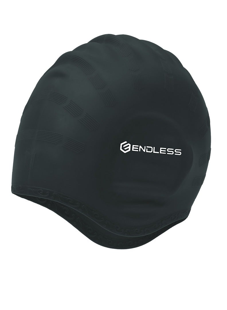 ENDLESS  Comfortable Silicon Swimming Cap with Ergonomic Ear Pockets | Fully Elastic Waterproof Cap for Long and Short Hair with Thicker Edge | For Women and Men - Image 1