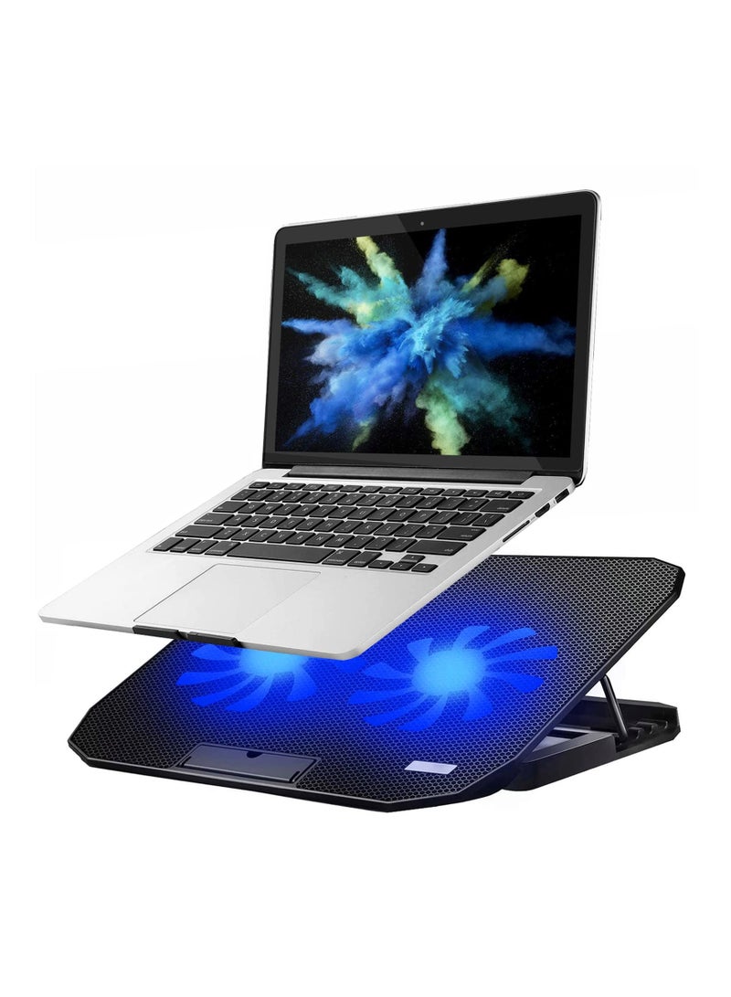 SYOSI Laptop Cooling Fans for 15.6 14 13 Inch Laptop, 5.52 Inch Big 2Fans Cooler Built-in USB Cooling Pad Double Sides Cooling Fan Back Feet Stand Cooler Air Laptop Cooler Fit Apple Air/Pro/MacBook - Image 1