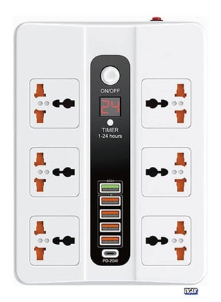 Power Strip Surge Protector with USB, 6 AC Outlets & 5 USB Ports (1 PD), Flat Plug Extension Cord, 6ft Power Cord, Compact Desktop Socket with LED Indicator – Safe Charging for Home, Office, and Travel - pzsku/Z1CC89A8C440D68F4AAEFZ/45/_/1739827024/f1cdbb4f-3564-4be9-954b-8f5757fd035f