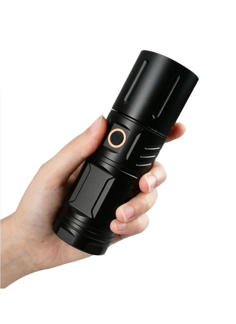 Zorzel Zorzel 2000 High Lumen TypeC USB Rechargeable Tactical Lantern Super Bright LED Flashlight Waterproof Handheld Flashlight with 5 Modes for Camping Emergency Hiking  - Image 1