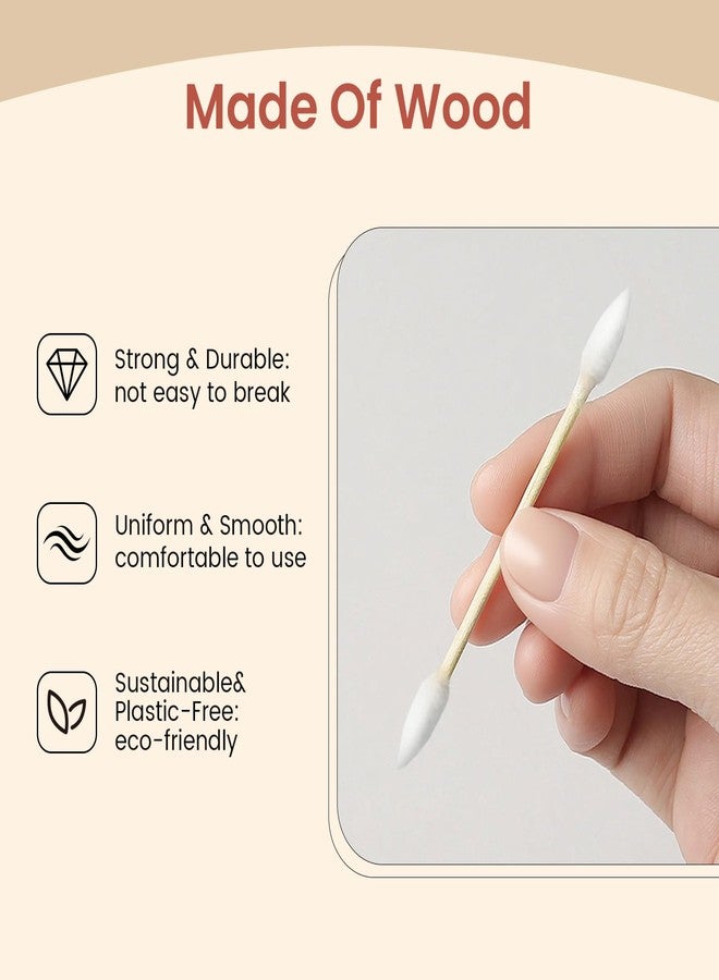 Bcowos Pointed Cotton Swabs 500 Count Double Precision Tips with Wooden Sticks, Pointy Cotton Buds for Makeup Nail Care and Crafts - Image 4